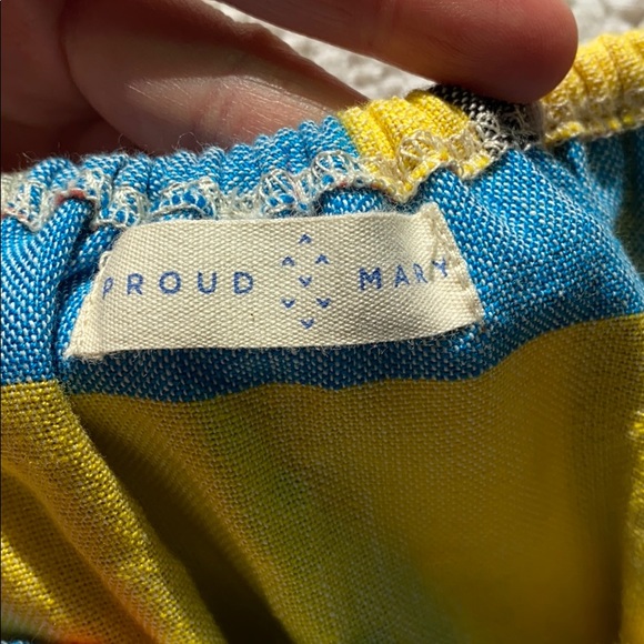 NEW Proud Mary Off The Shoulder Stripe and Ruffle Cotton Dress Size S/M - Picture 3 of 6